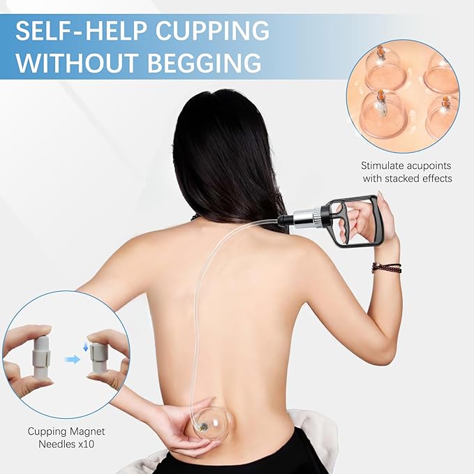 Cupping Therapy Set Professional 22 Cup Home Cupping Kit for Massage Therapy, Portable with Handles, SafeShell Cupping Machine Set with Vacuum Magnetic Pump, Cellulite Cupping Massage Kit