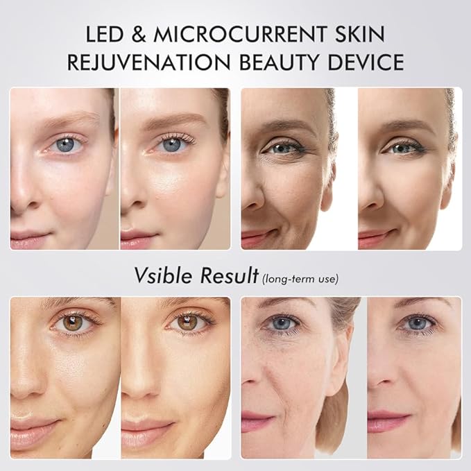 Upgraded Version | 6-in-1 Real Glass Glow Device | Looking Glass Skin with Enhanced Absorption, Radiance, Elasticity, Pore Care | LED Anti-Wrinkle Device | Skin Care Firming, Toning