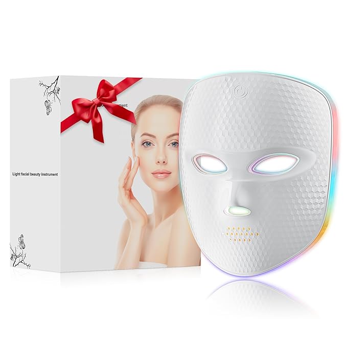 Red Light Therapy for Face Cordless LED Face Mask Light Therapy,USB Rechargeable,Red Mask for Home Working Travel Yoga Sleep LED Silicone mask