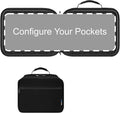 Large Customizable Padded Modular Pill Bottle Organizer, Medicine Bag, Case, Carrier for Medications, Vitamins, and Medical Supplies - for Home Storage and Travel - Black (Optional TSA Lock)