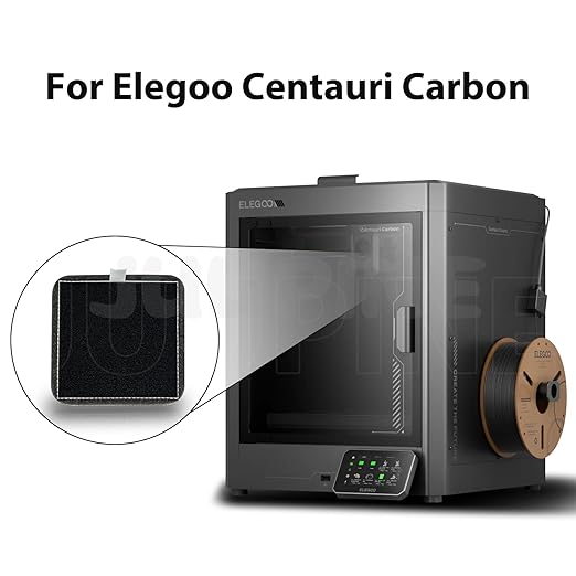 3PC HEPA 13 Layer & Activated Carbon air Filter for Elegoo Centauri Carbon 3D Printer Accessories, ABS, PLA, PETG, PC, and PV filaments VOC Particle Absorption Odor Filter for Elegoo cc 3D Printer