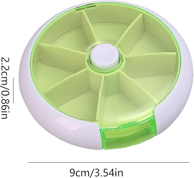 Weekly Pill Box - Safe and Eco-Friendly Weekly Round Pill Box, Round Weekly Pill Storage Box | Pills Storage Tool with 7 Compartments, Weekly Pill Dispenser for Pills Candy, vitaminn, and Other Items