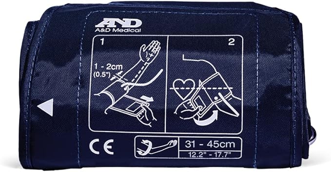 A&D Medical Blood Pressure Monitor Large Cuff Replacement (12.2-17.7"/31-45cm), Latex Free Blood Pressure Cuff, UA-291A ISO-Compliant Connector for Home Use A&D Medical Blood Pressure Monitors
