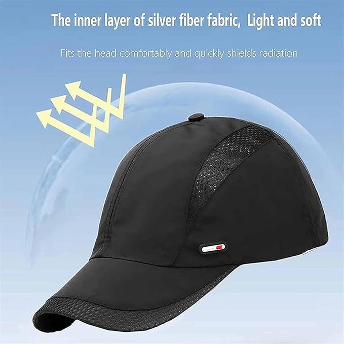 AMUCK EMF Protection Cap,5G WiFi Anti Radiation Protection Baseball Cap Effective 99.99% Shielding Breathable Hat (Color : Gray, Size : One Size)