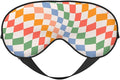 Retro Wavy Checkerboard Sleep Mask Eye Mask with Adjustable Strap Eye Sleep Shade Cover Blocks Light for Women Men Airplane Travel Nap
