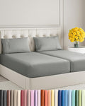 Split King Size 5 Piece Sheet Set - Extra Soft, Breathable And Cooling Sheets - Hotel Luxury Bed Sheets for Women & Men - Deep Pockets, Easy-Fit & Wrinkle-Free Sheets - Slate Grey Oeko-Tex Bed Sheets