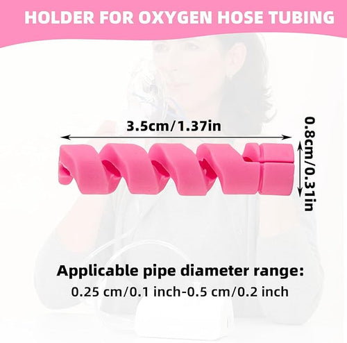 10 Pack Oxygen Tube Support Crimp Straightener for Portable Oxygen Concentrator, Oxygen Tubing Support for Oxygen Tank Oxygen Hose Nasal Cannula Oxygen Accessories (Pink)