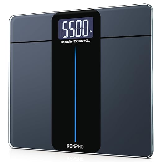 RENPHO 550lb Scale for Body Weight, Digital Bathroom Scale with Large LED Display, Big Platform Weighing Machine with Extra-High Capacity, Most Accurate to 0.05lb, 13x11.8in, Core 1L