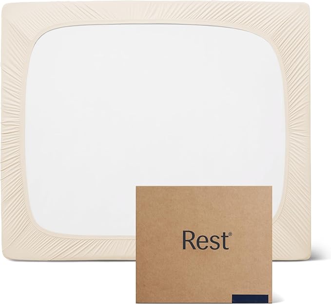 REST® Evercool®+ Fitted Sheet, Full Size, Snow Ivory, 15" Deep (up to 18’’), Breathable Bedding for Hot Sleeper and Night Sweats, Bed Sheet with Ionic+ Self-Cleaning Silver Yarn for Sensitive Skin
