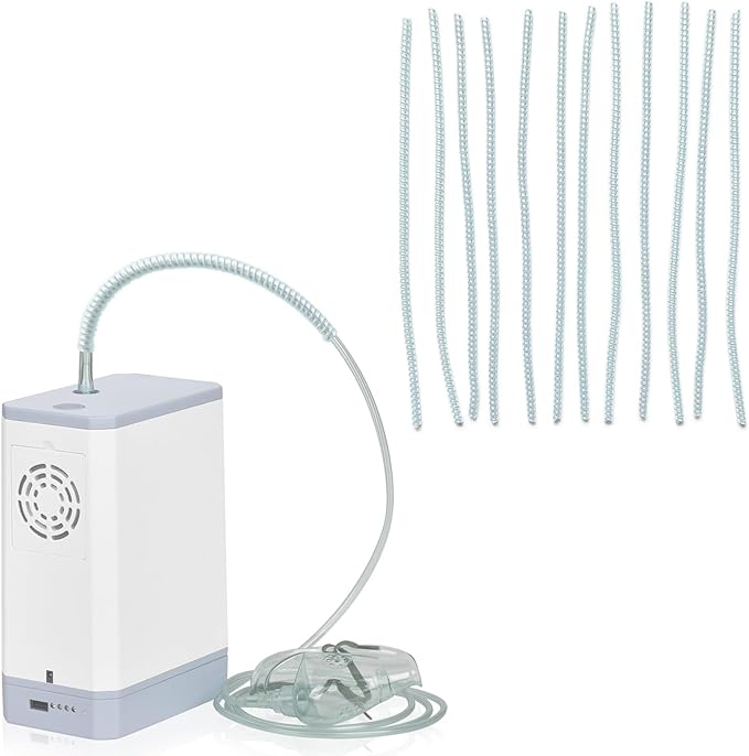 12 Pack Oxygen Tubing Support, Prevents Kinks Tubing Accessories in Oxygen Hose, Tube Support Crimp Straightener for Portable Oxygen Concentrator & Nasal Cannula, White