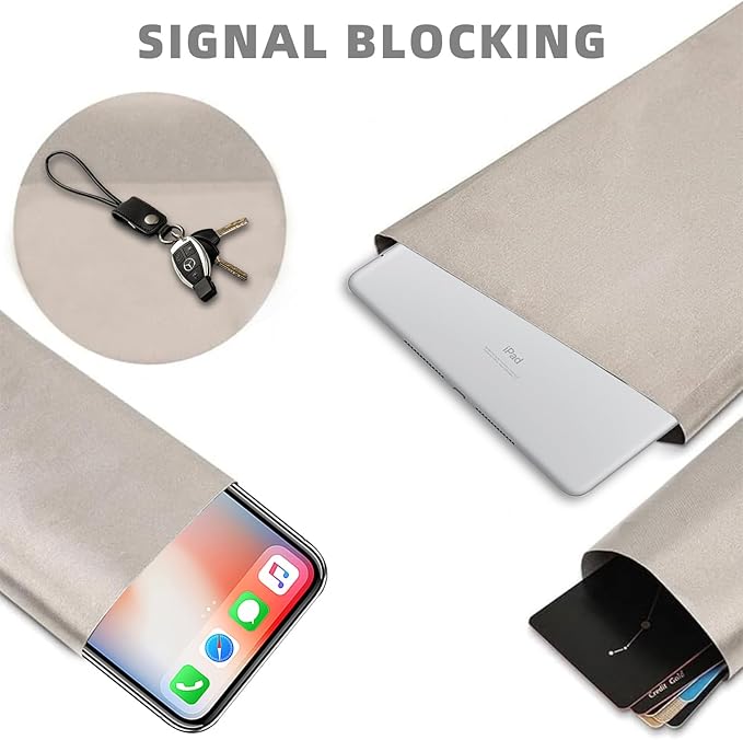 Amradield Faraday Fabric 39"x43" Conductive Soft Metallic Copper Fabric Nickel Copper Material Influence R F Signals WiFi Bluetooth Phone Guards You Against Harmful Frequencies and Data Theft
