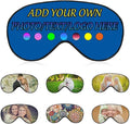 Personalized Eye Mask, Custom Eyeshade Blindfold Add Your Design Image Text Customized Eye Cover with Adjustable Strap for Sleeping Travel Work Naps Blocks Light, Cerulean