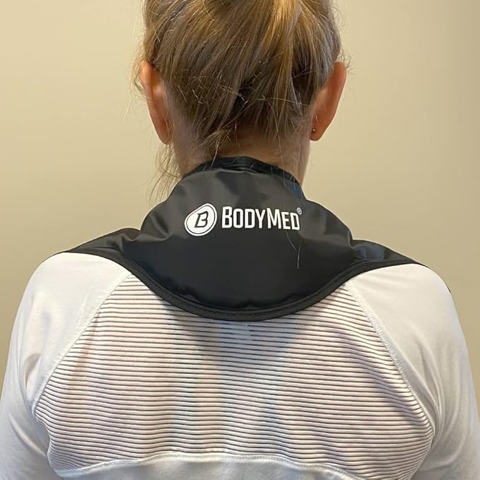 BodyMed Reusable Gel Ice Pack Cold Compress for Neck - Professional Grade Cold Therapy for Injuries, Aches, Swelling, Bruises, Sprains - 21 in. x 6 in. (Neck Contour)