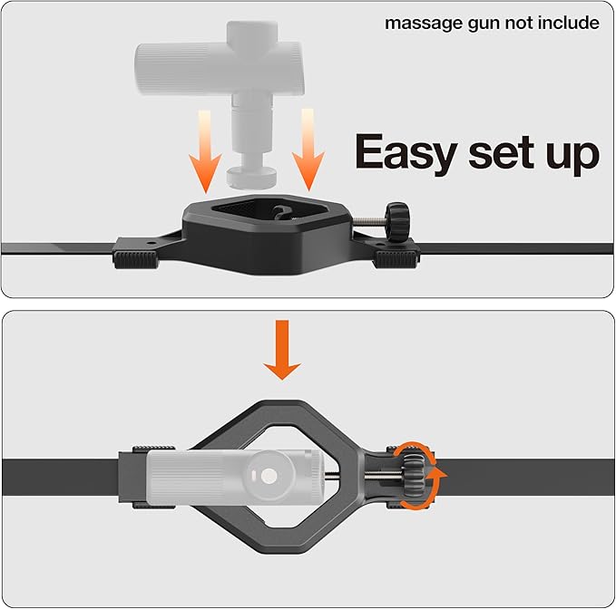Massage Gun Holder for Hard to Reach Areas. Relieve Muscle Pain in Shoulders, Upper Back, Lower Back, Legs. Compatible with Most Massage Guns. Unlock Full Body, Deep Tissue Relief