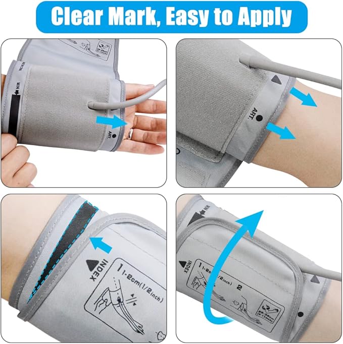 Y003C1 Small Blood Pressure Cuff for 7 to 9 Inch Arm Circumference, Adjustable Pediatric Child Blood Pressure Cuff for Home Use, with Connectors Compatible with Most Monitors