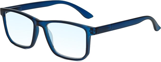 Calabria R861 Rectangular Blue Light Blocking Reading Glasses Men Women Trendy Eyeglass Work Gaming Computer Readers w/Case