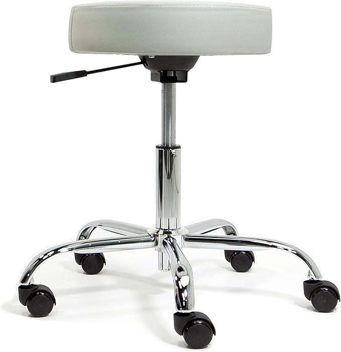EARTHLITE Pneumatic Massage Salon Drafting Stool - No Leaking (vs. Hydraulic), Adjustable, Rolling, CFC-Free / Medical Spa Facial Chair