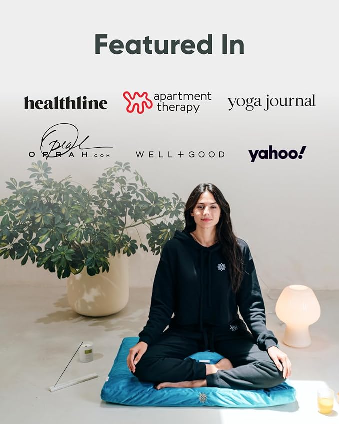 Mindful & Modern Zabuton Meditation Mat - Cotton Filled Yoga and Meditation Pad - Zabuton Meditation Cushion for Kneeling and Sitting Support - Large Rectangular Sitting Floor Pillow for Bench or Zafu