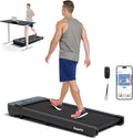 GYMAX Walking Pad, 3 in 1 Free-Assembly Under Desk Treadmill with 300lbs Capacity & LED Display, 2.25HP Portable Compact Treadmill Running Machine for Small Space Home Office