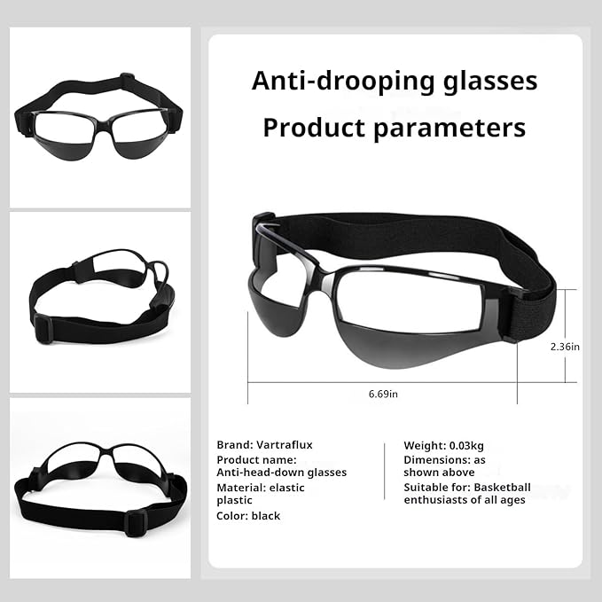 Dribbling Goggles Basketball Sports Glasses-Basketball Training Equipment for Ball Handling Skills；