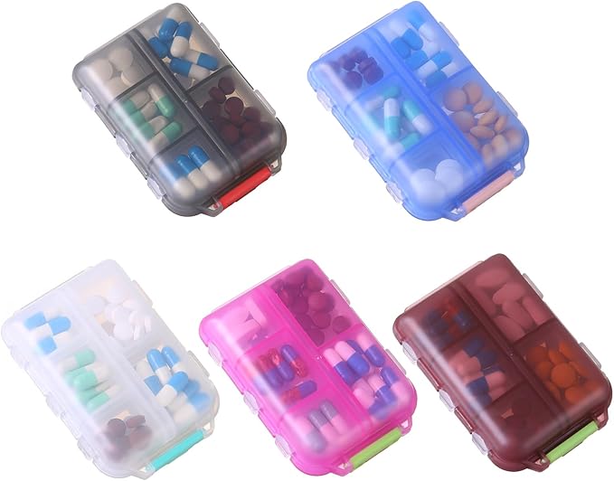 1Pack Travel Pill Organizer - 10 Compartments Pill Case, Compact and Portable Pill Box, Perfect for On-The-Go Storage, Pill Holder for Purse White