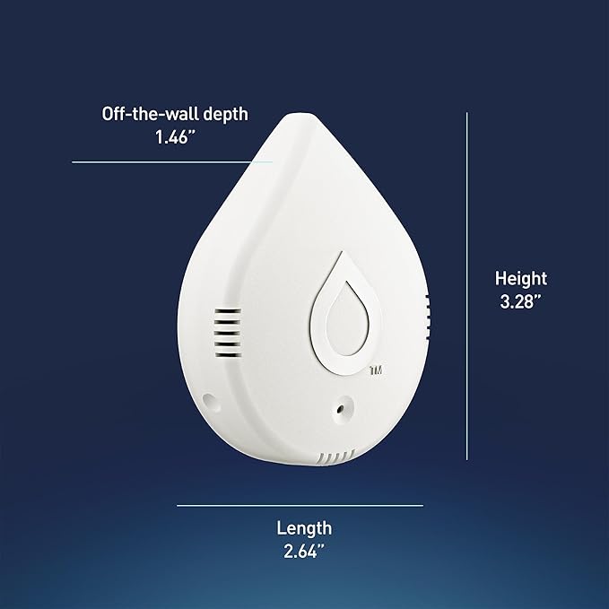 Moen Flo Smart Water Leak Detector, White, 4-Pack 920-005 + 2-Pack 6-Foot Leak Sensing Cable