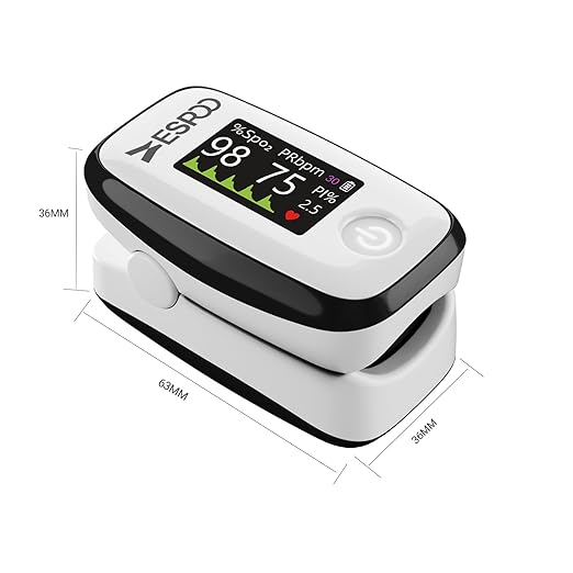 Pulse Oximeter Fingertip, Blood Oxygen Monitor, 4 colors 1.14'' TFT Alarm & Brightness Adjustable