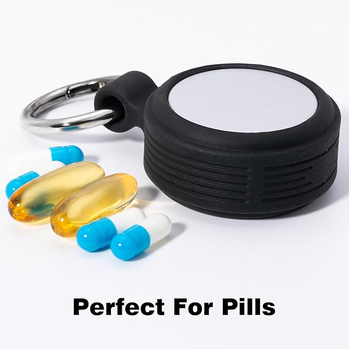 Premium Carrying Case – Small Metal Travel Pill Box, Waterproof Pill Container Keychain Pill Holder, Portable Medicine Pill Organizer for Earplugs, Jewelry, Compatible with Loop, Vibes & Eargasm