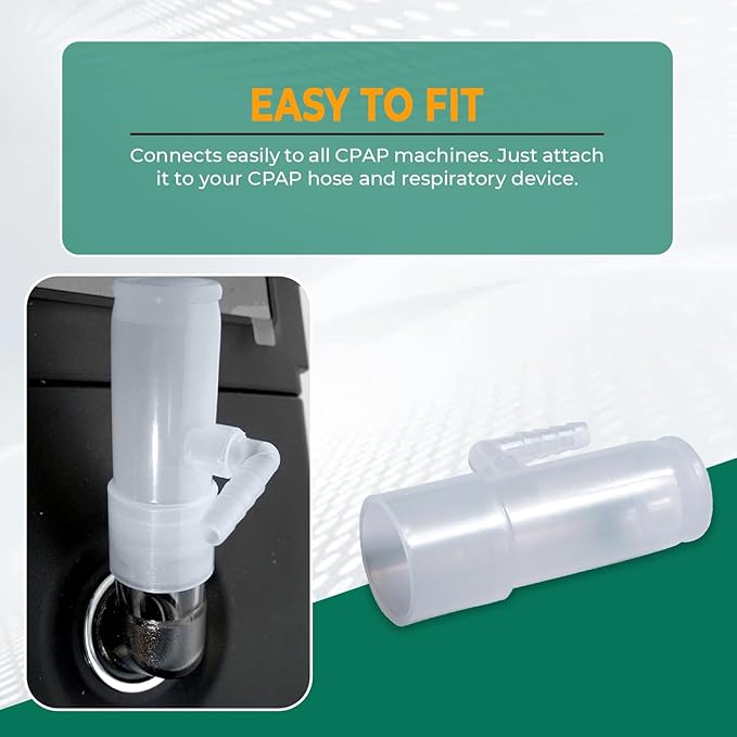 Bistras Oxygen Adapter Enrichment Port Connector fits CPAP Tubing Hose Model 1642 (10)