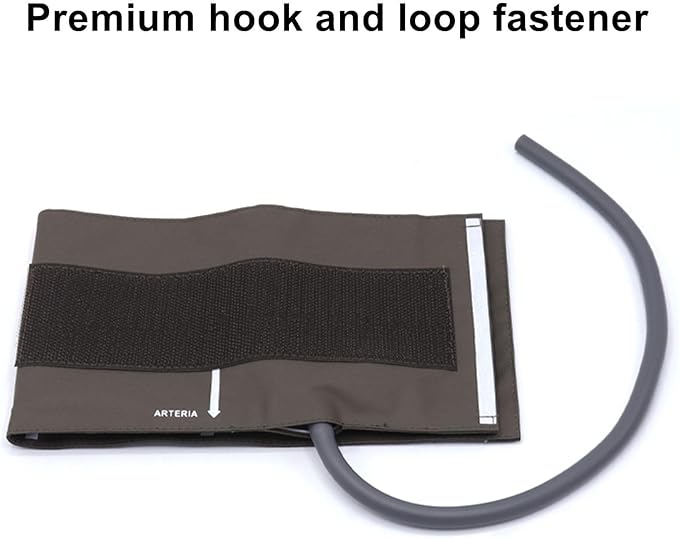 NIBP Cuff with BP12 Connector for Small Adult, 20.5-28 cm Single Tube Reusable PU Brown Replacement Blood Pressure Cuff with Inner TPU Airbag