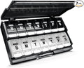 Extra Large Weekly Pill Organizer 2 Times a Day - Remtise Am/Pm Daily Pill Case Medicine Organizer, Push Button 7 Day Pill Box for Pills/Vitamin/Cod Liver Oil/Supplements (Black & White)