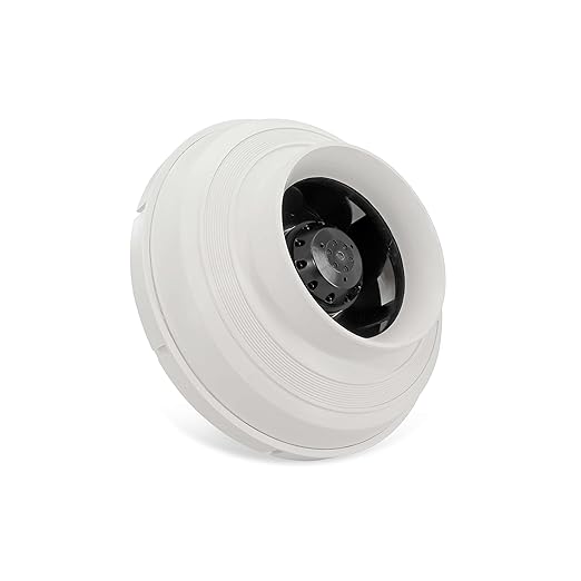 Festa AMG Fury Radon Fan - Quiet and Energy Efficient 520 CFM Radon Mitigation System Inline Fan - 8" Electric Waterproof Inline Duct - Made with Sturdy Glass Reinforced Poly-Resin – White