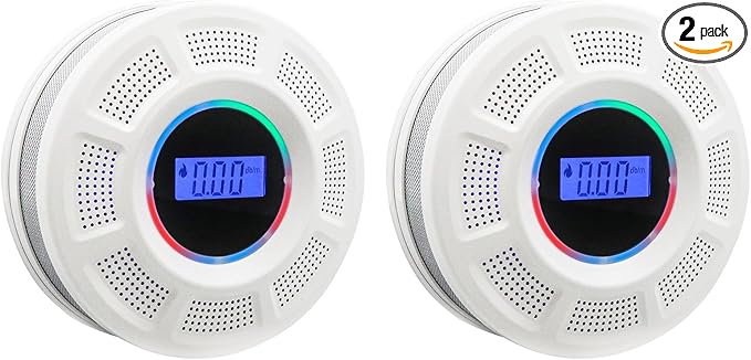 Smoke and Carbon Monoxide Detector, 2-in-1 Photoelectric Carbon Monoxide Detectors Smoke Alarm with LED Indicator, Easy Installation for Home, Bedroom, RV, Garage