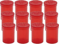 Multi-Use Airtight Empty Pill Bottles with Hinged Lids, 30 Dram Plastic Bottle Organizer for Supplements, Vitamins & Medicines, 12 Pack (Red Translucent)