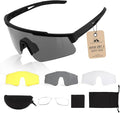 Tactical Eyewear Anti Fog, ANSI Z87.1 Sports Glasses with 3 Interchangeable Lens UV400 Protection Airsoft Goggle