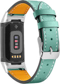 Compatible with Fitbit Charge 5 Leather Bands for Women Men, Feminine Leather Replacement Watch Band Straps Wristbands Bracelet Accessory for Fitbit Charge 5 GPS Tracker