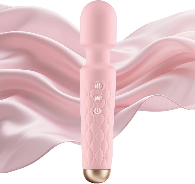 Personal Massager - 4H Max Runtime & Ultra-Quiet - Waterproof - 20 Modes 8 Speeds for Deep Tissue Back Massage, Post-Workout Recovery and Neck Muscle Relaxation（Pink）