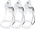 3 Pack Oxygen Mask for Face Adult with 7 Ft Tube, Adult Oxygen Mask with Adjustable Elastic Strap - Adult Elongated XL,Clear