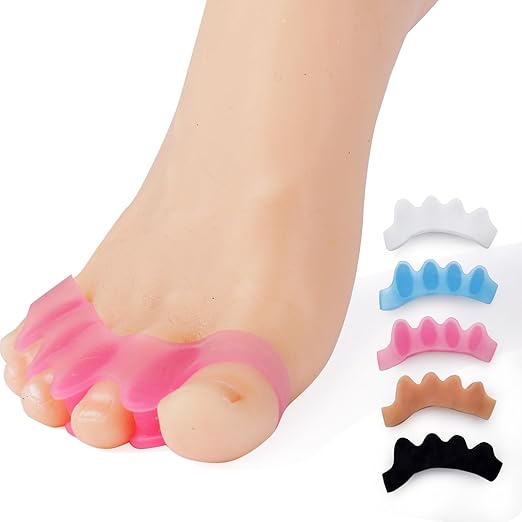 BlushCare Pink Toe Separators – Gentle Bunion Corrector & Hammertoe Straightener for Overlapping Toes, Plantar Fasciitis Relief – Soft Gel Toe Spacers for Yoga, Pedicure & Everyday Comfort – Washable & Reusable (2 Pairs)