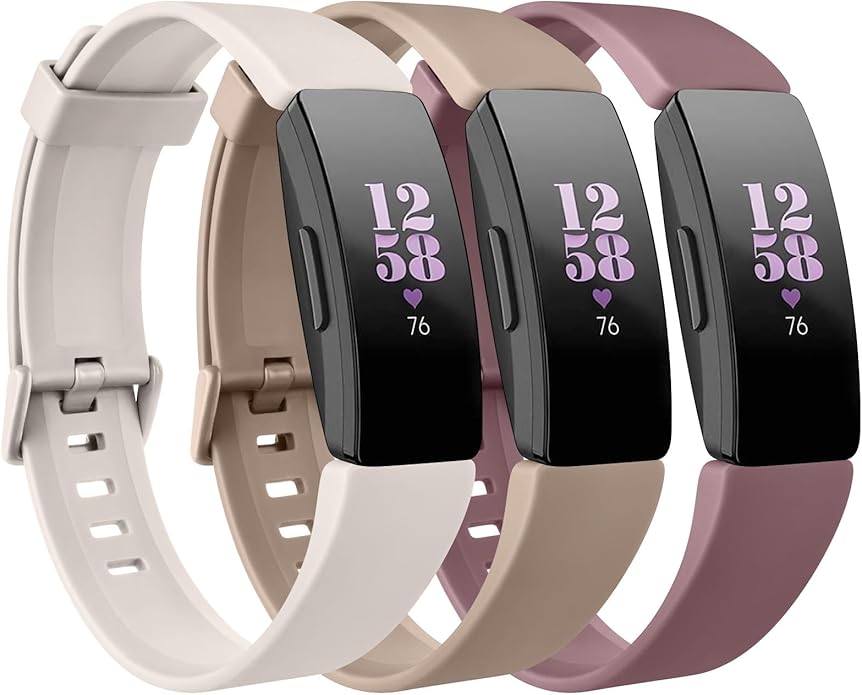 3 Pack Replacement Bands Compatible for Fitbit Inspire HR/Fitbit Inspire/Fitbit Ace 2/Fitbit Inspire 2, Adjustable Accessory Soft Silicone Sport Wristband for Women Men