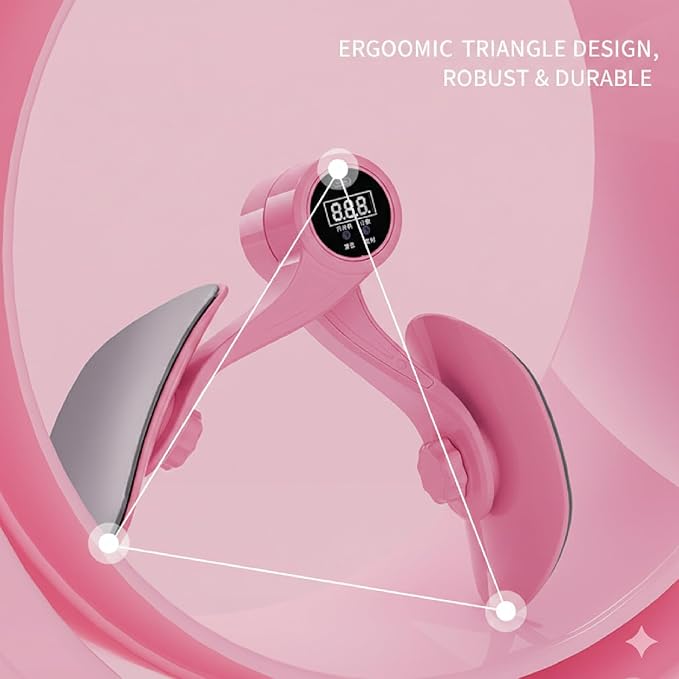 Pelvic Floor Trainer & Thigh Master for Women - Digital Kegel Exerciser for Post-Birth Recovery & Bladder Control - Inner Thigh Exerciser & Hip Abductor Machine with Counter (Pink)