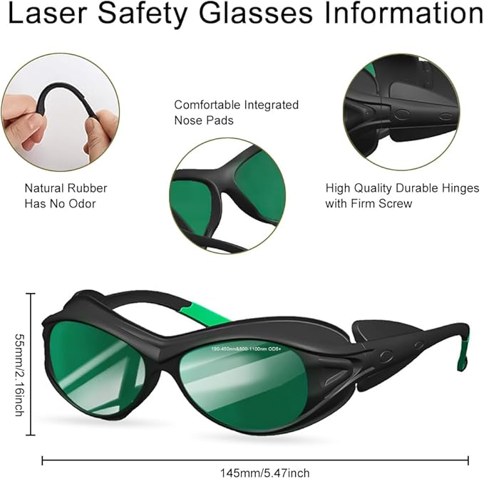 Professional 500nm-1200nm Wavelength IPL Laser Safety Glasses Eye Protection for Hair removal , Red Light Therapy Glasses Protective Tanning Goggles Eyes Protection for Laser Cosmetology Operators