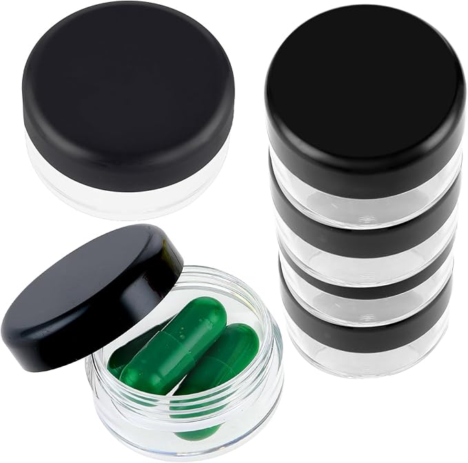 Small Pill Box, 6 Pcs Mini Pill Organizer Box Travel Pills Cases Holder Portable Daily Pills Container BPA Free Pocket Medicines Storage Container for Purse Pocket Briefcase (3 x 1.5 cm)