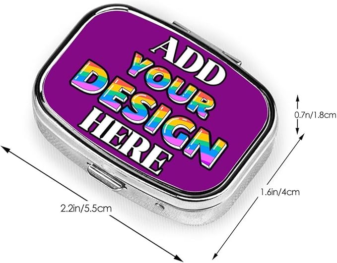 Custom Pill Organizer, Medicine Pill Box Case Container Travel Pill Holder Vitamin for Purse Med Wallet Portable Mini Pastillero Square, Purple01, Customized Gifts