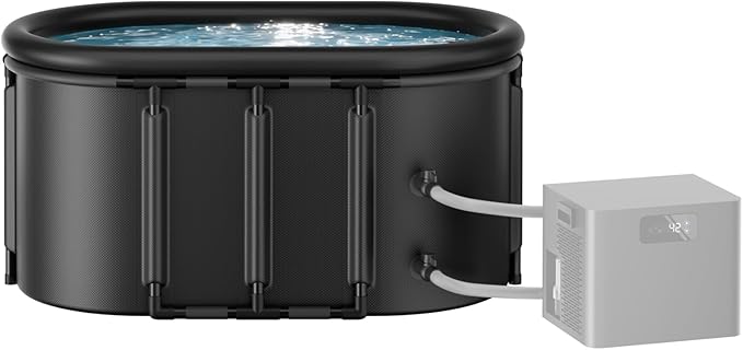 Upgraded 148Gal XXL Oval Ice Bath Tub for Athletes, 7 Layered Portable Cold Plunge Tub with Insulated Lid and Travel Bag, Inflatable Ice Pod for Home, Gym, Indoor, Outdoor Use