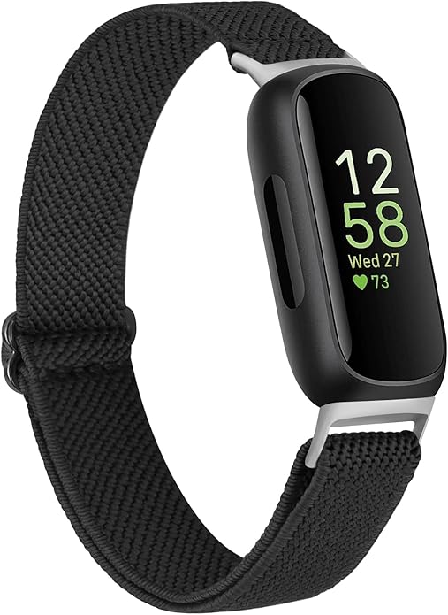 Vancle Elastic Bands for Fitbit Inspire 3 Bands Women, Breathable Adjustable Replacement Stretchy Nylon Loop Wristband Sport Straps Compatible with Fitbit Inspire 3 Fitness Tracker