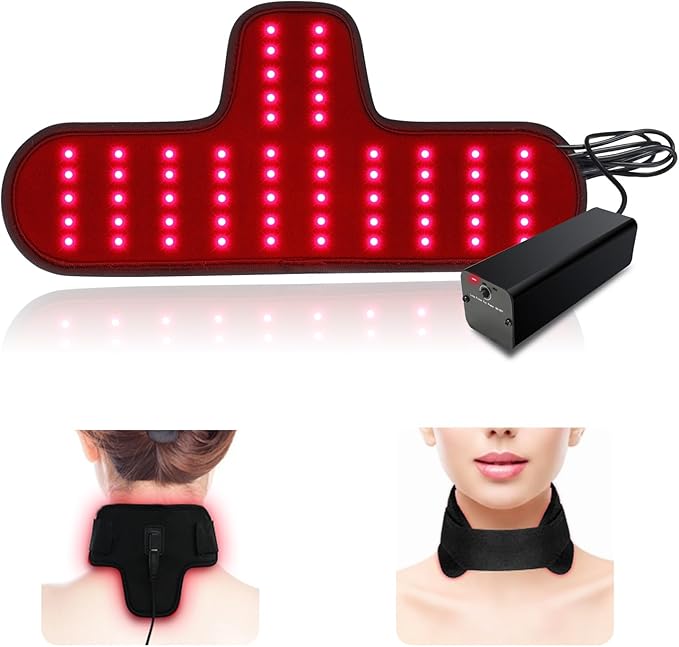 Red Light Therapy for Neck & Wrist, Rechargeable 5000mAh Battery Infrared Red Light Therapy Belt for Body, Portable Near Infrared Neck Wrap for Home and Office