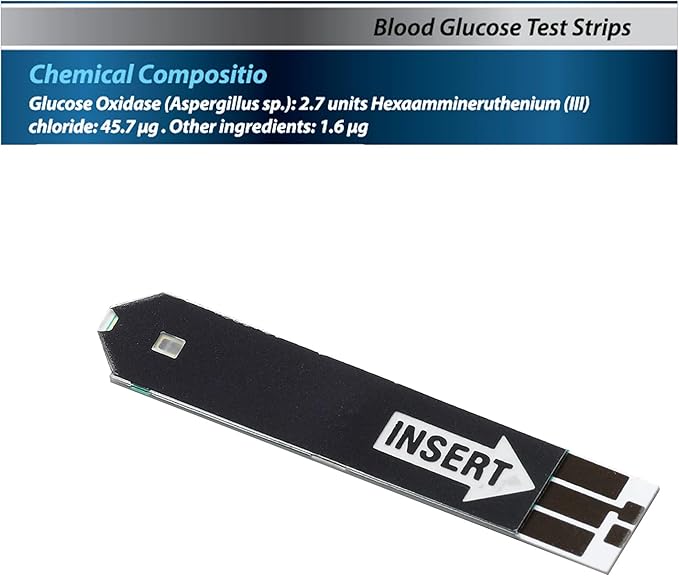 Blood Glucose Test Strips | 100 Count | Diabetic Supplies for Glucose Monitor | Accurate Blood Glucose Monitoring | Tiras para Medir la Glucosa, Compatible with Re Lion Premier Meters