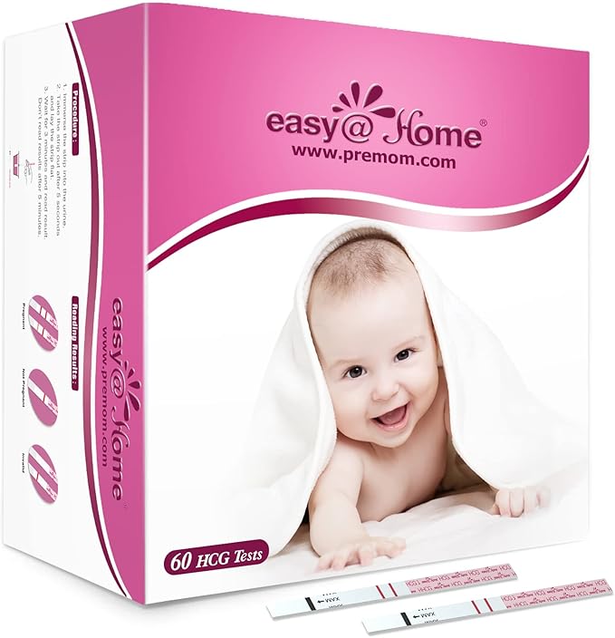 Easy@Home 60 Pregnancy Tests: Early Detection Precise Results Pregnancy Test Strips - Bulk Pregnancy Strips - 60 hCG Test Strips
