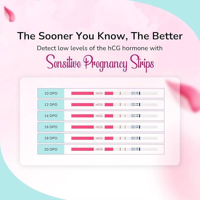 Clinical Guard Pregnancy Tests Strips - Sensitive & Accurate Measurement Within 5 mins - Early Detection Pregnancy Test Strip - Easy to Use for Home Tests - HCG Test Strip Kit - 25 Count